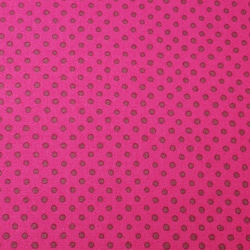 USAコットン　濃いピンク地茶水玉柄　布地　生地　水玉　水玉柄 2枚目の画像