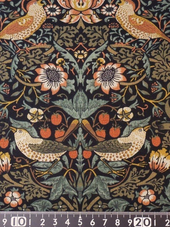 ★USAコットン★ウィリアムモリスのいちご泥棒柄★　布地　生地　modafabrics　ウィリアムモリス　 1枚目の画像
