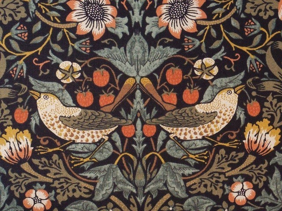 ★USAコットン★ウィリアムモリスのいちご泥棒柄★　布地　生地　modafabrics　ウィリアムモリス　 3枚目の画像