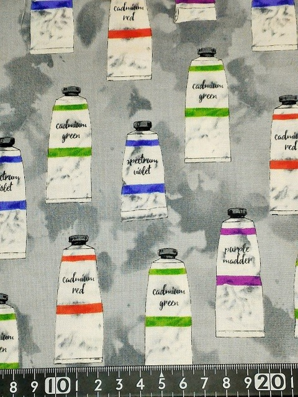 ★USAコットン★絵の具柄★　布地　生地　INK&ARROW 1枚目の画像