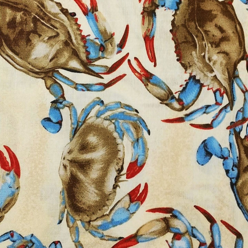 ☆USAコットン☆カニ柄☆ 布地 生地 Timeless Treasures カニ カニ柄