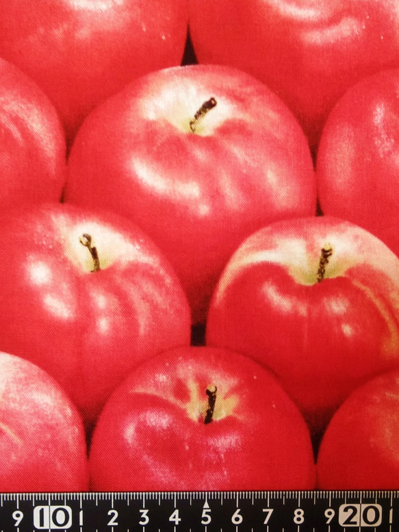 ★USAコットン★リアルなリンゴ柄★ 1枚目の画像