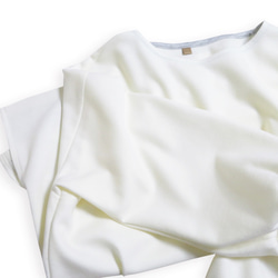 ウール100%ゆるシルエット/バルーン･パフスリーブ10分袖丈プルオーバー_White 2枚目の画像