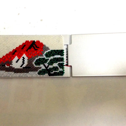 『赤富士 鶴 松』折りたたみ式鏡 3枚目の画像