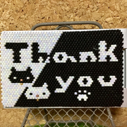 Thank you 白黒猫ちゃん 折りたたみ式鏡 1枚目の画像