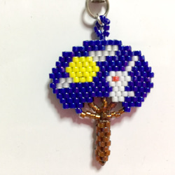 激レア　スティッチ ビッグサイズ　うちわ お月見うさぎうちわ ストラップ 携帯ストラップ ひろちゃん工房