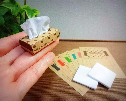 ミニチュア ティッシュBOX （みずたま）手作りキット クラフト キット