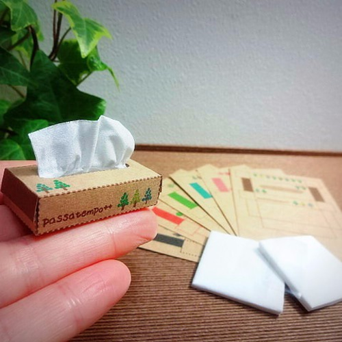 ミニチュア ティッシュBOX （樹木）手作りキット クラフト キット