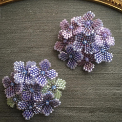秋色紫陽花のブローチ(A) ＊送料無料♫ 3枚目の画像