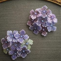 秋色紫陽花のブローチ(B) ＊送料無料♫ 2枚目の画像