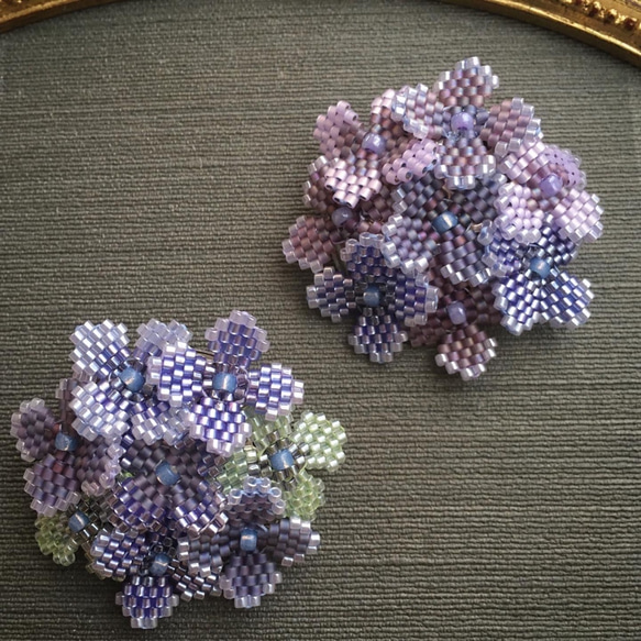 秋色紫陽花のブローチ(B) ＊送料無料♫ 2枚目の画像
