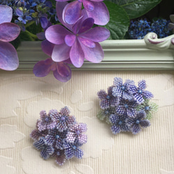 秋色紫陽花のブローチ(B) ＊送料無料♫ 3枚目の画像