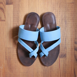 [残りわずか！]  re-born sandals ver.mizu-iro /フラットサンダル　水色 3枚目の画像