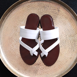 [ラスト１足] re-born sandals ver.white /フラットサンダル＊ホワイト 2枚目の画像