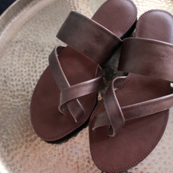 【かずちん様専用ページ】 re-born sandals ver.bronze /フラットサンダル＊ブロンズ 3枚目の画像