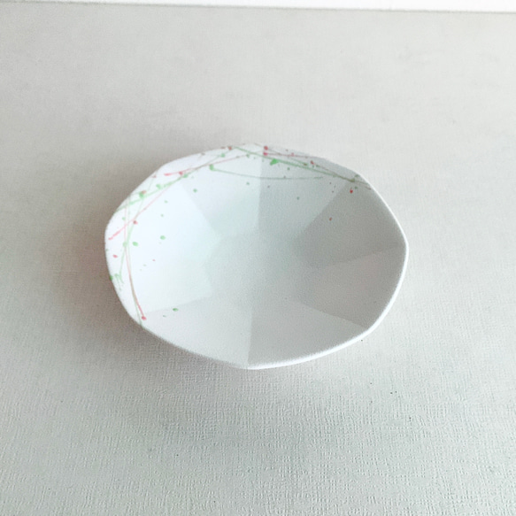 八角皿（ピンク、グリーン） 2枚目の画像