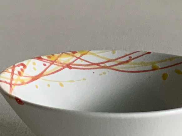 赤黄掛け釉小鉢　 3枚目の画像