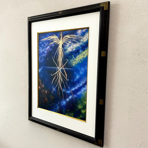 開運絵画　❀神の領域神からのプレゼント❀ 風水開運絵画＊虹耀 幻の龍凰 二神 鳳凰龍神 全体 金