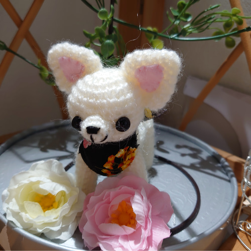 受注制作、スムースチワワの編みぐるみ あみぐるみ みっち♪ 通販
