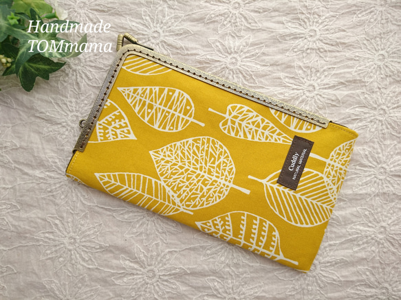 受注製作】がま口マルチケース リーフ柄 がま口 TOMママ 通販 9621311