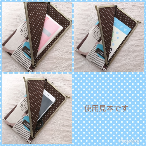 受注製作】がま口マルチケース リーフ柄 がま口 TOMママ 通販 9621311