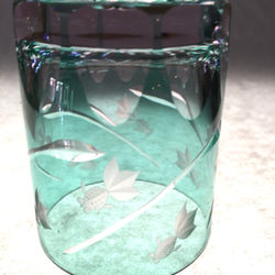 数量限定品　江戸切子　伝統工芸品　ロックグラス　金魚グラス  エメラルドグリーン　結婚祝　ギフト　プレゼント　記念品　 5枚目の画像