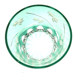 数量限定品　江戸切子　父の日　伝統工芸品　ロックグラス　金魚グラス  エメラルドグリーン　結婚祝　プレゼント　 3枚目の画像