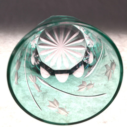 数量限定品　江戸切子　父の日　伝統工芸品　ロックグラス　金魚グラス  エメラルドグリーン　結婚祝　プレゼント　 4枚目の画像