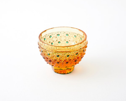 送料無料 無料包装 記念品 結婚祝 江戸切子の店 海外土産 琥珀色緑被せ