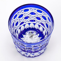 江戸切子　瑠璃被せクリスタルガラス酒グラス 4枚目の画像