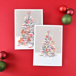 絵本のようなクリスマスカード「もりの冬じたく」 3枚目の画像