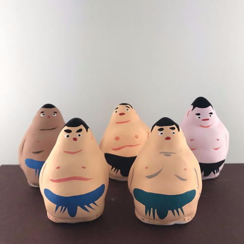 縁起物・お相撲さん2（土人形） その他人形 坊さん玩具工房