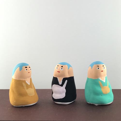 旅する坊さん・3体セット（土人形） その他人形 坊さん玩具工房 通販