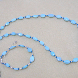 ご注文品※ ブルーオパールのネックレスとブレス ネックレス  