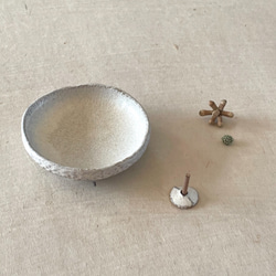 白釉線模様お香立て 、白釉手ざわり豆皿セット 1枚目の画像