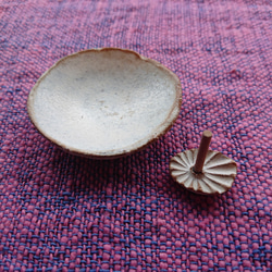 傘貝形お香立て 手ざわり角模様豆皿セット 2枚目の画像