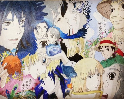 ハウルの動く城 『ハウルの動く城』鉛筆画。イラスト。ファン