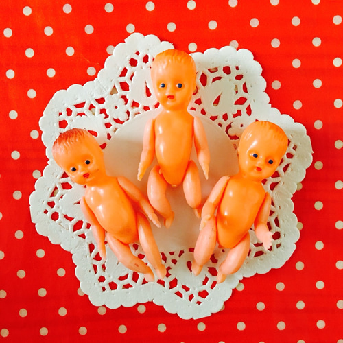 SALE☆レトロポップ☆小さな赤ちゃん人形☆3個セット その他素材