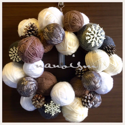 毛糸玉のクリスマスリース ～Yarn Ball Wreath～ 2枚目の画像