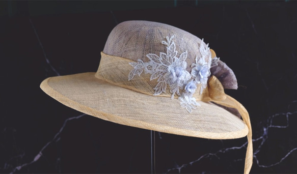 La Dame女士, 使用進口劍麻及蕾絲製作的寬邊帽 A hat made of sisal 第4張的照片