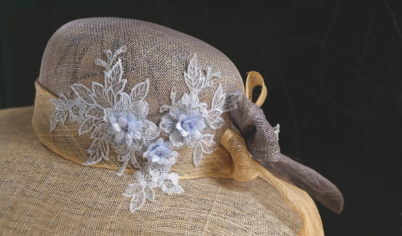 La Dame女士, 使用進口劍麻及蕾絲製作的寬邊帽 A hat made of sisal 第8張的照片