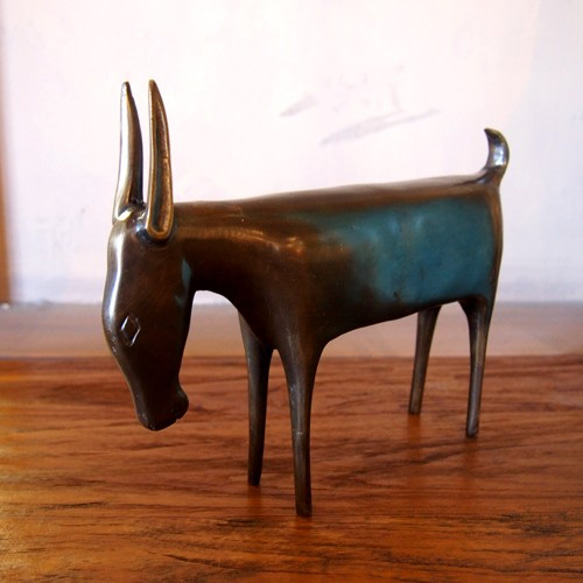バッファローのオブジェ　水牛　真鍮　置物 2枚目の画像