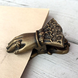 北欧　ハンドクリップ　真鍮　アンティーク アンティーク調 真鍮製 女性の手 ハンド ペーパークリップ