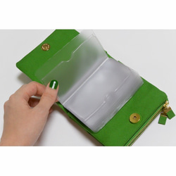 二つ折り財布〔ミドリ〕　財布　帆布　緑　シンプル 5枚目の画像