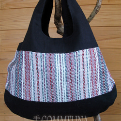 手織りのバッグ（ネイビー）-blue- 2枚目の画像