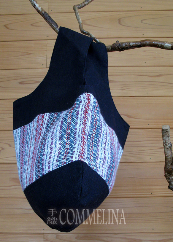 手織りのバッグ（ネイビー）-blue- 4枚目の画像