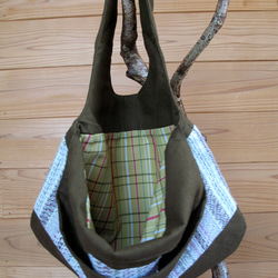 手織りのバッグ（オリーブ）-pink- 5枚目の画像