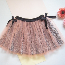 【１点もの】ハロウィン仕様キッズバルーンスカート☆レオパード柄 2枚目の画像