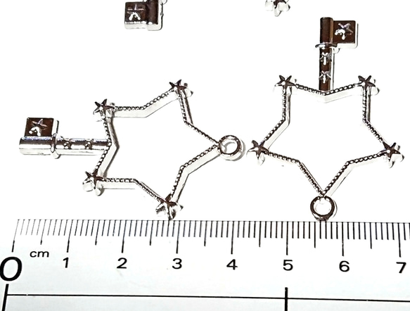 星キーのレジン枠 シルバー色 4個セット 2枚目の画像