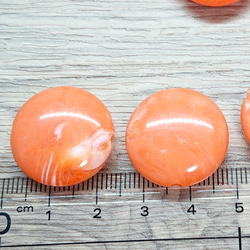 フェイクストーン6個セット マーブル天然石風ビーズ  オレンジ 4枚目の画像